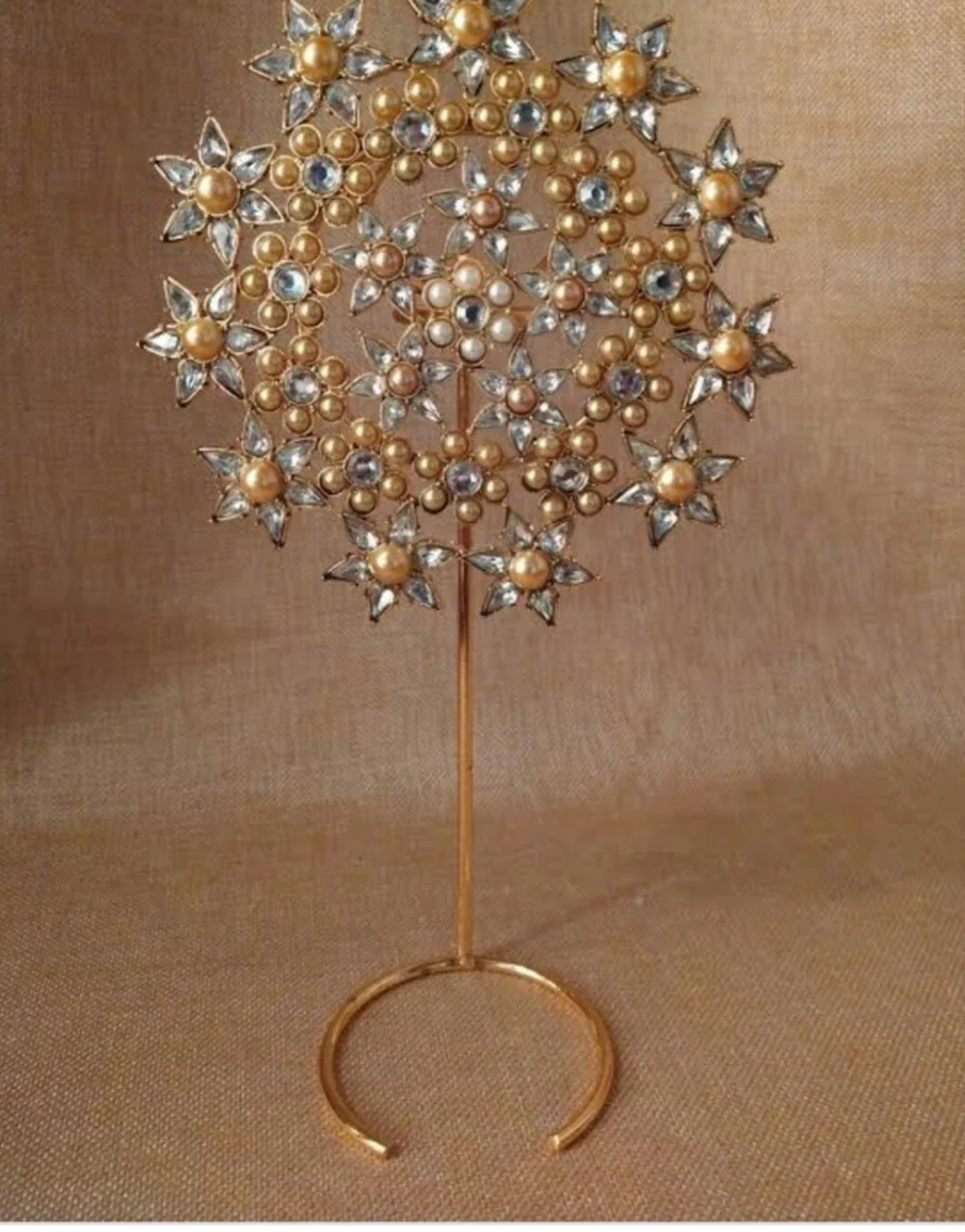 Pottery Barn Gold Jewel Snoflake Tree Topper New